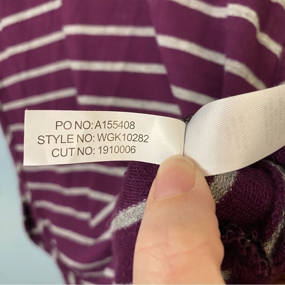 Market & Spruce Plum Purple Striped Long Sleeve Top Size M - Picture 6 of 6